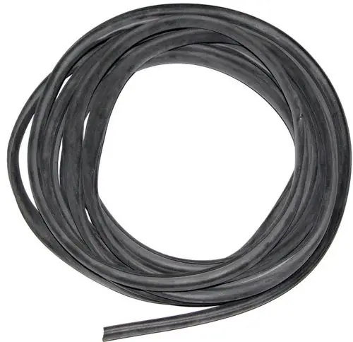 Schwarze Gummidichtung, spiralförmig angeordnet, geeignet für verschiedene Anwendungen. Hersteller Wolf.